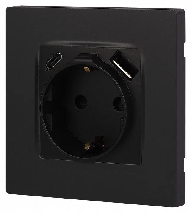 Розетка с заземлением и со шторкой и 2хUSB, без рамки Эра Эра 12 12-4108-05