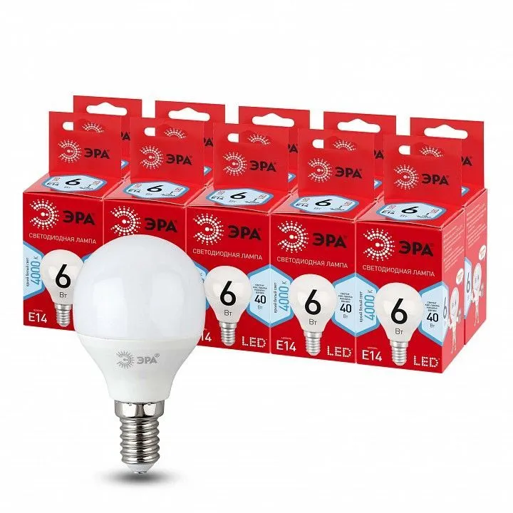 Лампа светодиодная Эра  E14 6Вт 4000K LED P45-6W-840-E14 R