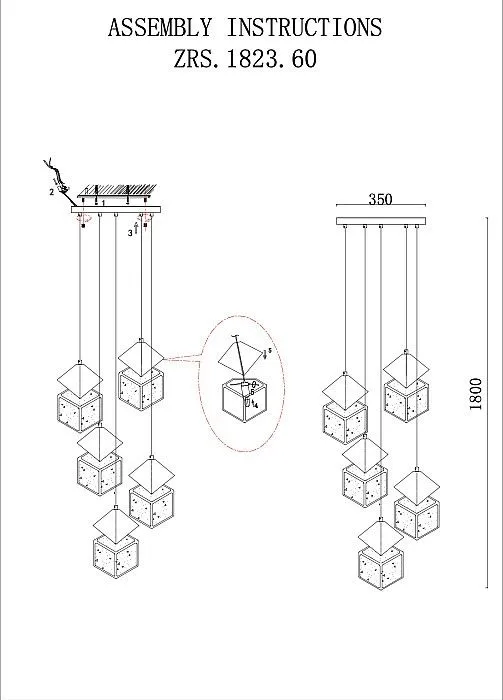Подвесной светильник Zortes Ice Cube ZRS.1005.05