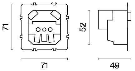 Механизм розетки с заземлением и со шторками и 2хUSB type A Voltum S70 VLS0404M