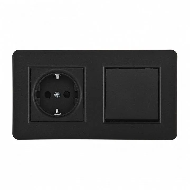 Блок с розеткой и выключателем Arte Milano SET16-2 SET16-2-40-1-30-1 black