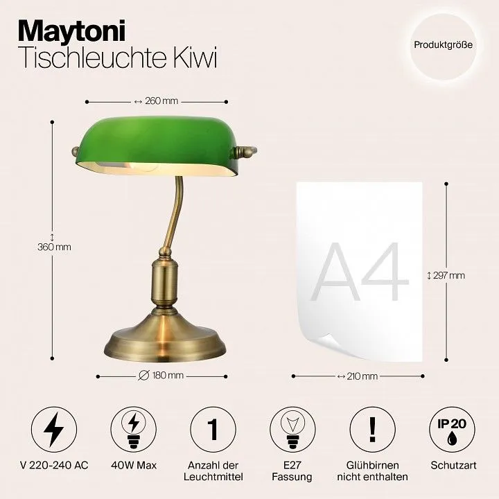 Настольная лампа офисная Maytoni Киви Z153-TL-01-BS