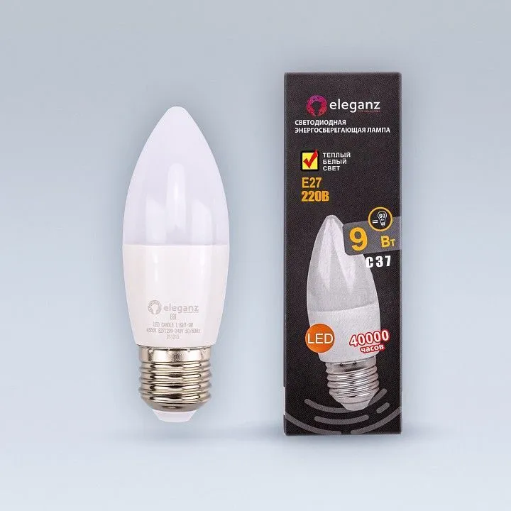 Лампа светодиодная Eleganz  E27 9Вт 3000K 1396