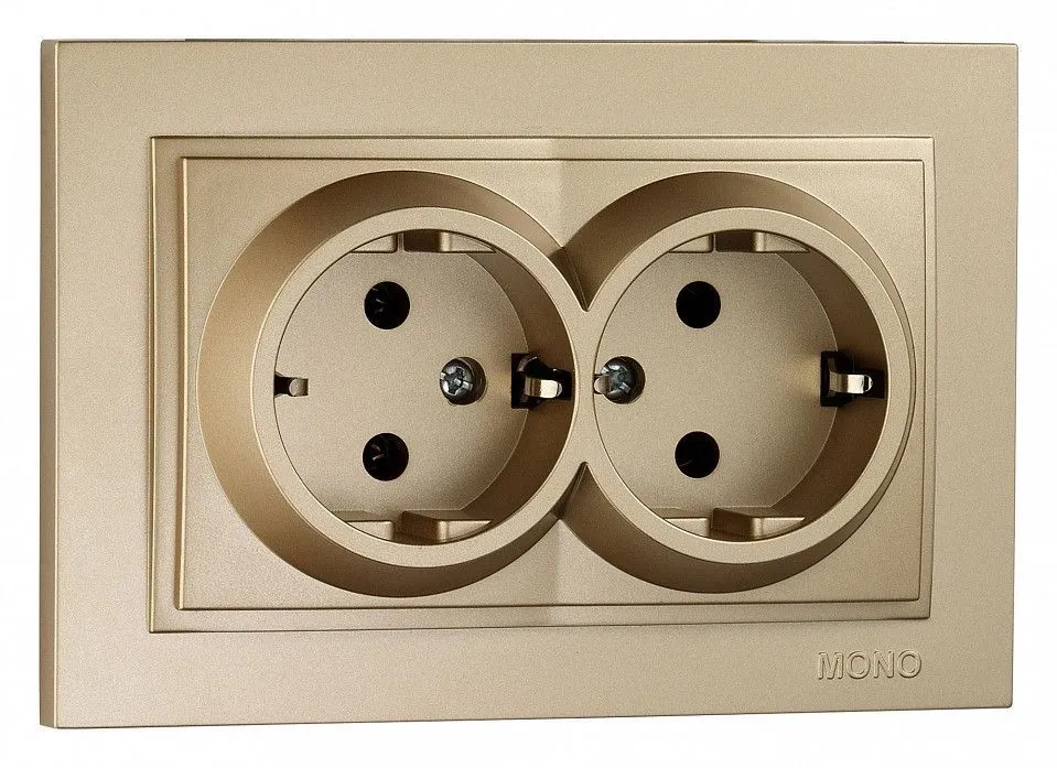 Розетка двойная с заземлением Mono Electric Despina 102-222204-120