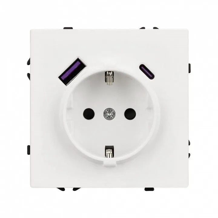 Розетка с заземлением и 2хUSB type A, без рамки Arlight SCT 054284