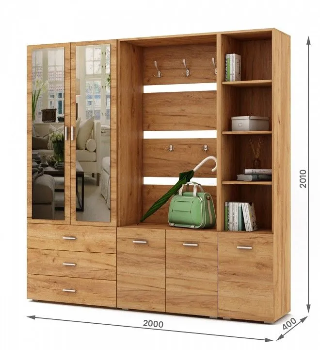 Стенка для прихожей ВМФ Мартин-3 ПРМ-3-ДЗ Стенка для прихожей ВМФ Мартин-3 ПРМ-3-ДЗ