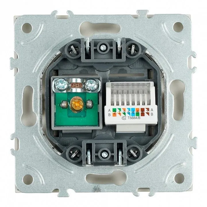 ТВ-розетка и розетка Ethernet RJ-45 без рамки Stekker Эмили 49898