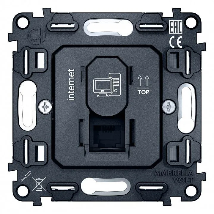 Механизм розетки Ethernet RJ-45 со шторкам Ambrella Volt QUANT VM188
