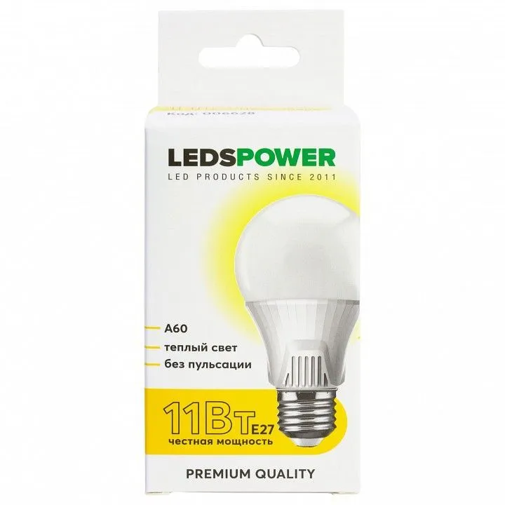 Лампа светодиодная LEDS POWER A60 E27 11Вт 3000K 006628