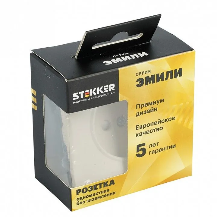 Розетка без заземления и со шторкой, без рамки Stekker Эмили 49902