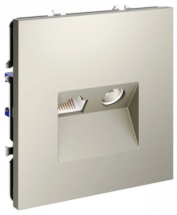 ТВ-розетка и розетка Ethernet RJ-45 без рамки Voltum S70 VLS060703