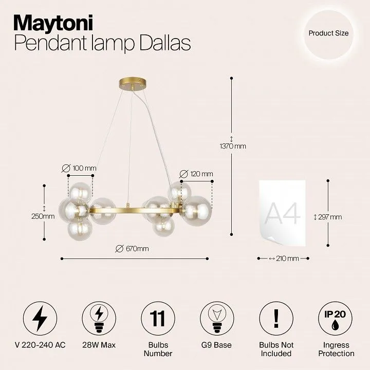 Подвесная люстра Maytoni Даллас MOD545PL-11G