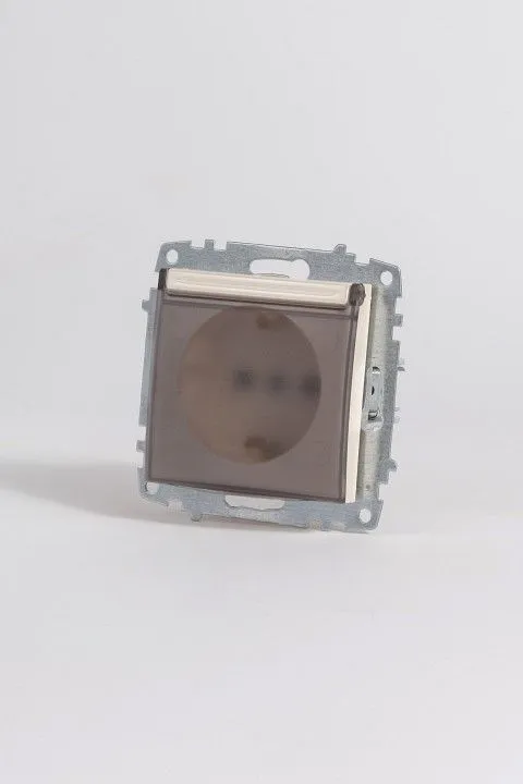 Розетка с заземлением с крышкой, без рамки Elbi Eleсtriс Zena Vega 609-012500-218
