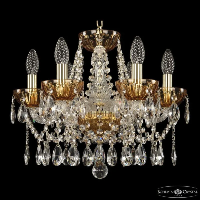 Подвесная люстра Bohemia Ivele Crystal 5413 5413/6/141 G Amber/M-1H
