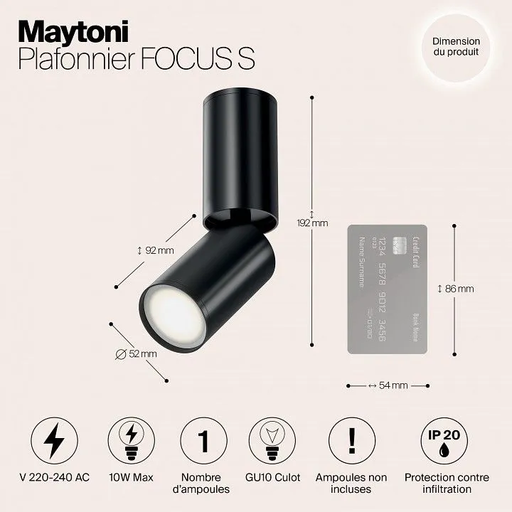 Спот Maytoni Technical Фокус С C051CL-01B