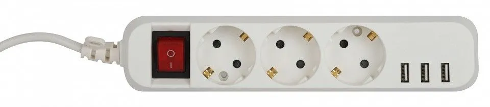 Удлинитель с выключателем Эра  U-3es-1,5m-USB