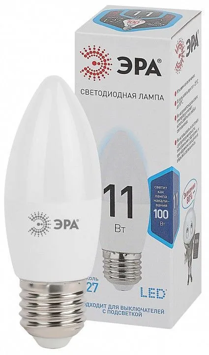 Лампа светодиодная Эра Стандарт E27 11Вт 4000K LED B35-11W-840-E27
