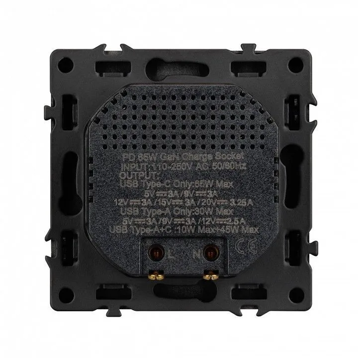 Розетка 2хUSB type A и C без рамки Arlight NOBE 054319(1)