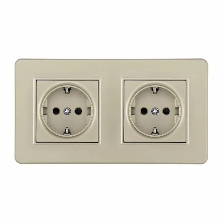 Розетка с заземлением и со шторкой Arte Milano SET16-2 SET16-2-40-1x2 shampan