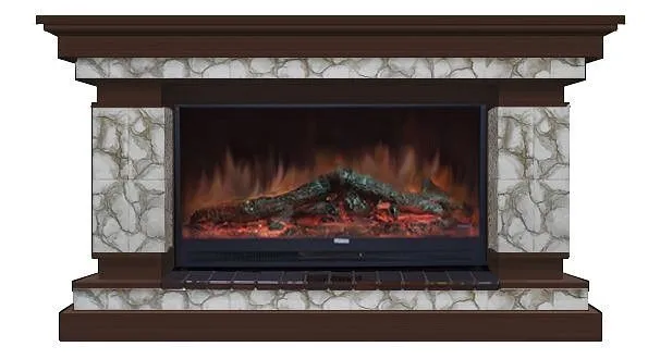 Комплект из электрокамина напольного и портала (143x45x82.5 см) Лорд Карелия Premier S86 ЛО000002