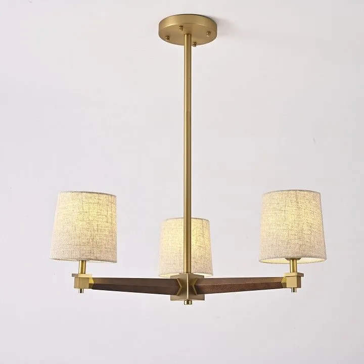 Люстра на штанге Imperiumloft Jorgenson Beige/Dark wood STAVRA01