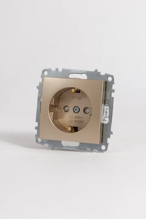Розетка с заземлением и со шторкой, без рамки Elbi Eleсtriс Zena Vega 609-011400-243