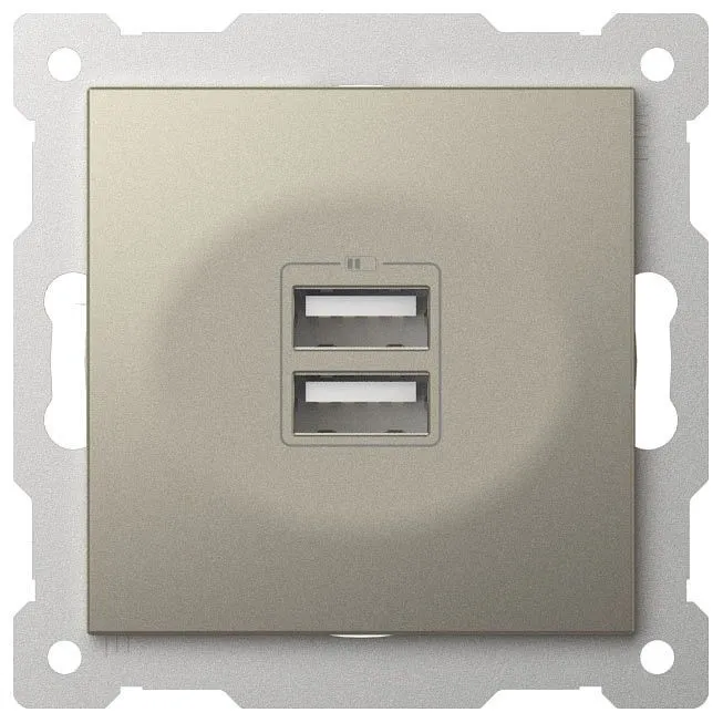 Розетка 2хUSB type A без рамки Elbi Eleсtriс Zena Vega 609-011400-143
