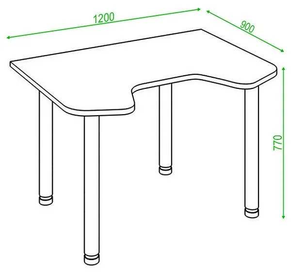 Стол офисный Merdes Домино Lite СКЛ-Игр120МО ЧБЕ