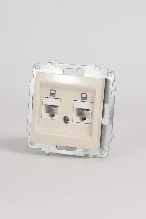 Розетка двойная Ethernet RJ-45 без рамки Elbi Eleсtriс Zena Vega 609-010300-248