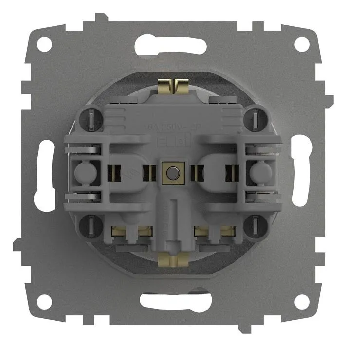 Розетка с заземлением с крышкой, без рамки Elbi Eleсtriс Zena Vega 609-015600-218