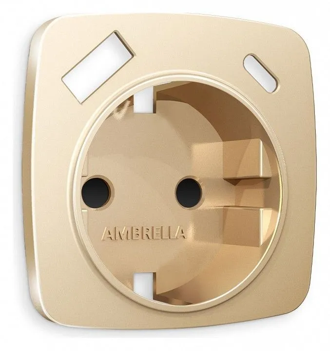 Накладка для розетки с заземлением и со шторками и 2хUSB type A и C Ambrella Volt OMEGA OP6100