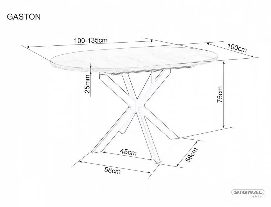 Стол обеденный Gaston Ceramic 100
