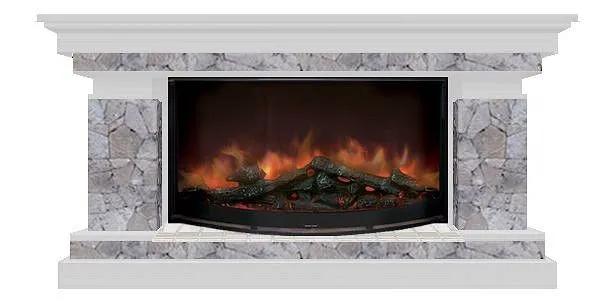 Комплект из электрокамина напольного и портала (143x45x80 см) Брайтон Марсель Rondo 86 БР000025