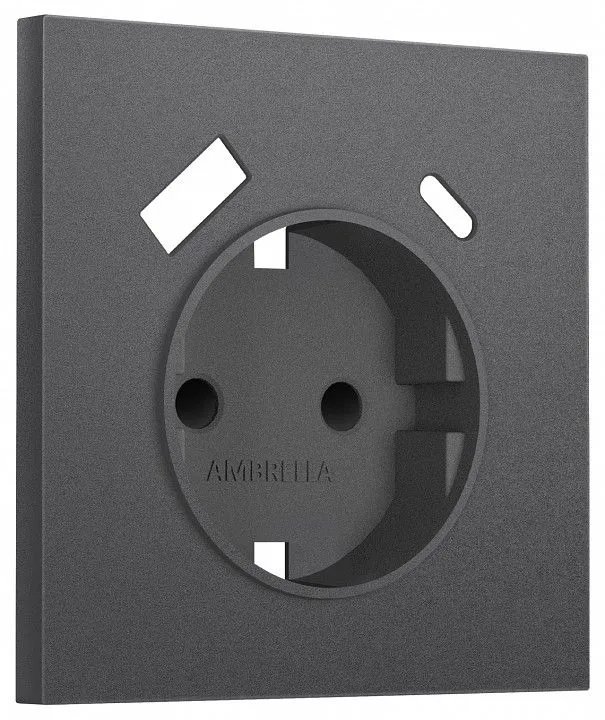 Накладка для розетки с заземлением и со шторками и 2хUSB type A и C Ambrella Volt SIGMA SP6600
