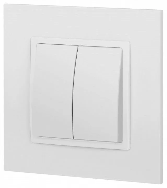 Выключатель двухклавишный без рамки Эра Эра Elegance 14-1104-01М