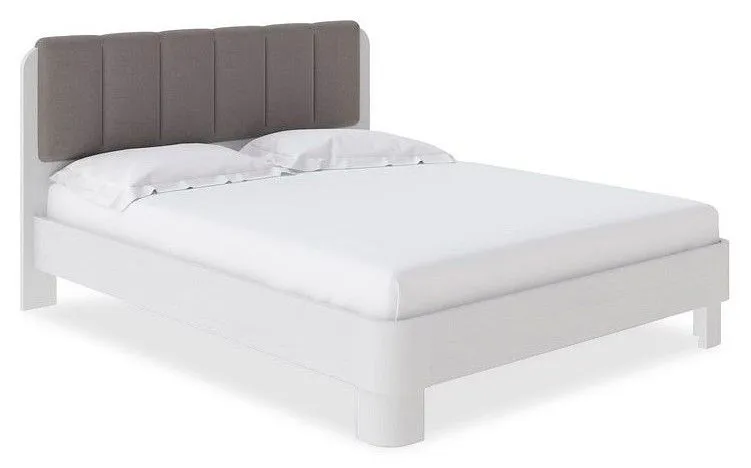 Кровать полутораспальная Орматек Wood Home 2 140-200 Кровать Wood Home 2 Белая эмаль (сосна) с брашированием/Лама Светло-серый Кровать полутораспальная Орматек Wood Home 2 140-200 Кровать Wood Home 2 Белая эмаль (сосна) с брашированием/Лама Светло-серый