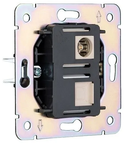 ТВ-розетка и розетка Ethernet RJ-45 без рамки Kranz ROUND KR-78-0722-7