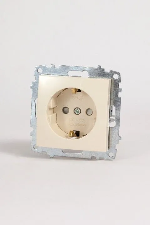 Розетка с заземлением и со шторкой, без рамки Elbi Eleсtriс Zena Vega 609-010300-243