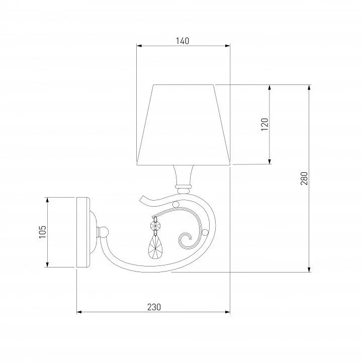 Бра Eurosvet Incanto 60069/1 серебро