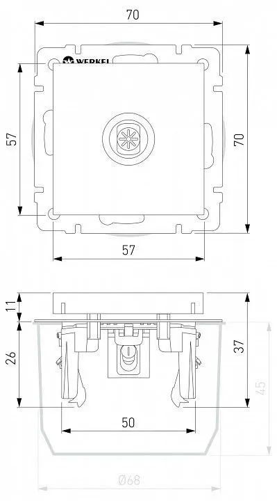 ТВ-розетка оконечная без рамки Werkel  W1183006