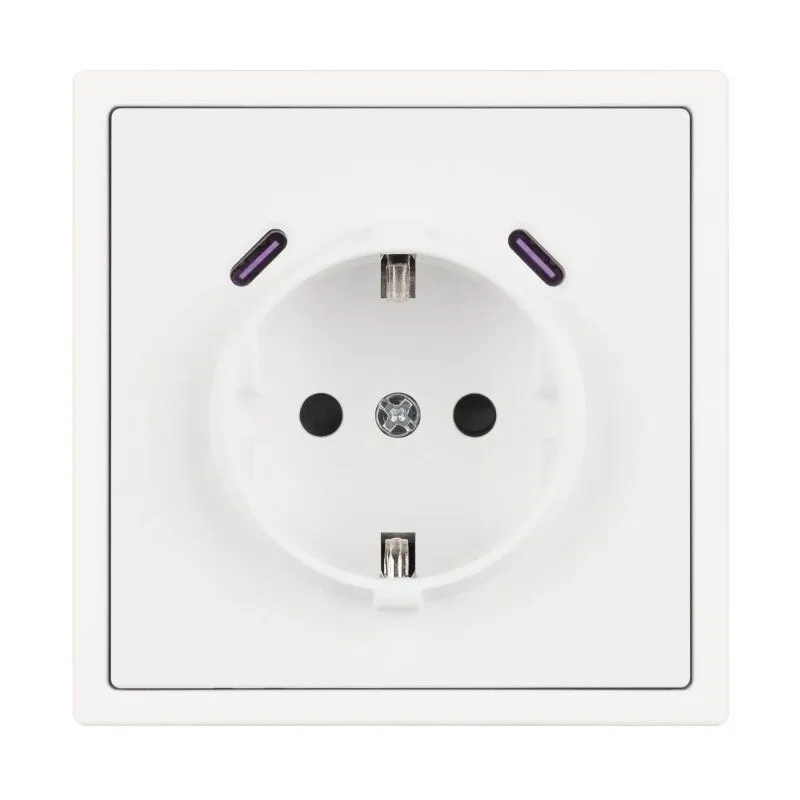 Розетка с заземлением и со шторкой и 2хUSB C, без рамки Arlight NOBE 061818(1)
