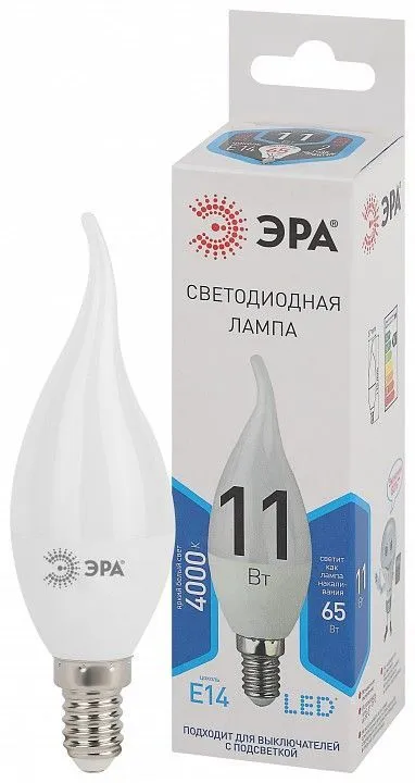 Лампа светодиодная Эра Стандарт E14 11Вт 4000K LED BXS-11W-840-E14