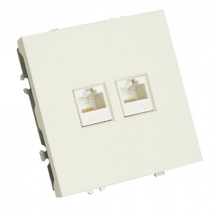 Розетка двойная Ethernet RJ-45 без рамки Stekker Эмили 49874