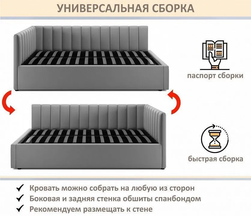 Кровать полутораспальная Milena 1200