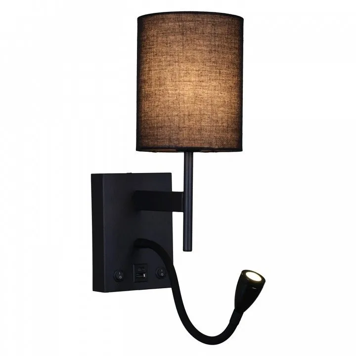 Бра с подсветкой Reluce 86210 86210-9.2-001KT LED3W+E14 BK