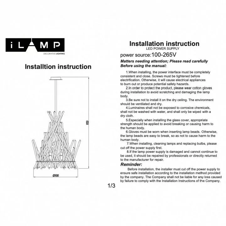 Люстра на штанге iLamp CASA 966C-12 CR+CL