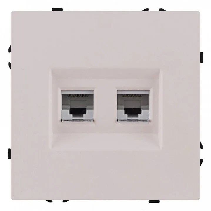 Розетка двойная Ethernet RJ-45 и со шторками, без рамки Kollinger Eclipse EC-018CM