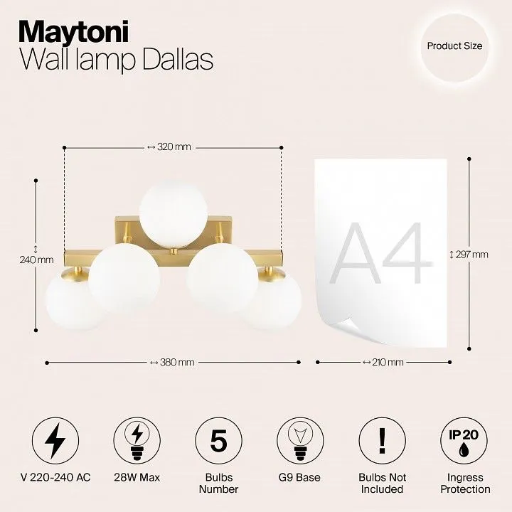 Бра Maytoni Даллас MOD547WL-05BS