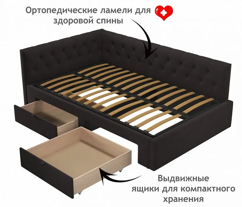 Кровать полутораспальная Afelia 2000x1200