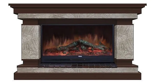 Комплект из электрокамина напольного и портала (143x45x82.5 см) Лорд Карелия Premier S86 ЛО000007